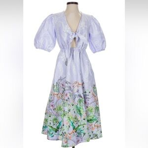 INC International Concepts Purple Floral Tie Front Dress Spring Easter